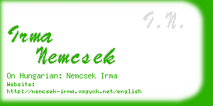 irma nemcsek business card